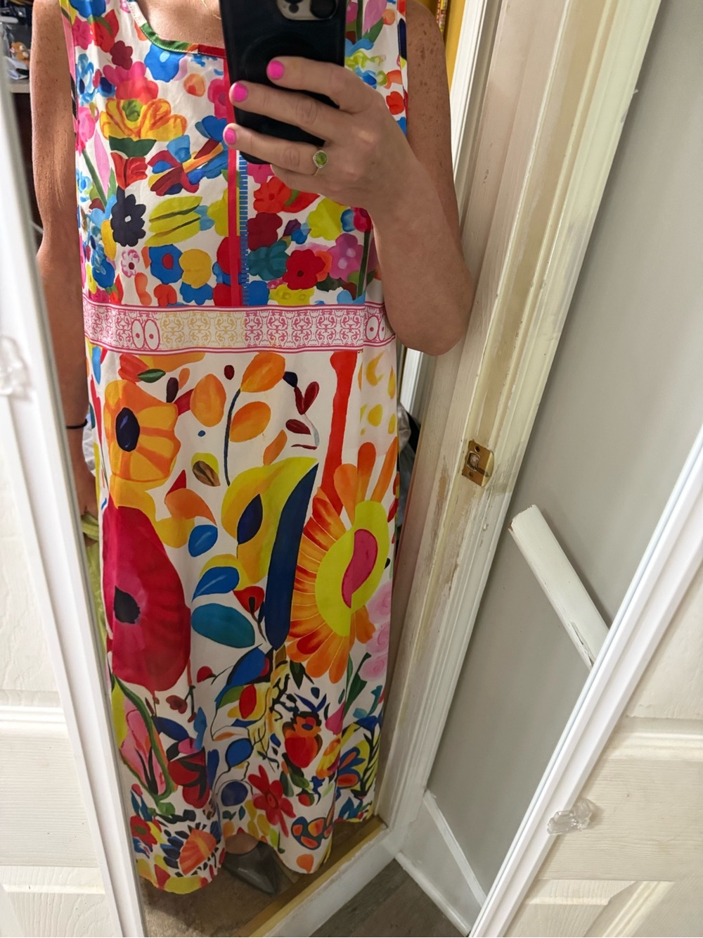 SHEIN Bright Multicolor Floral Coastal Beachy airy Maxi Dress